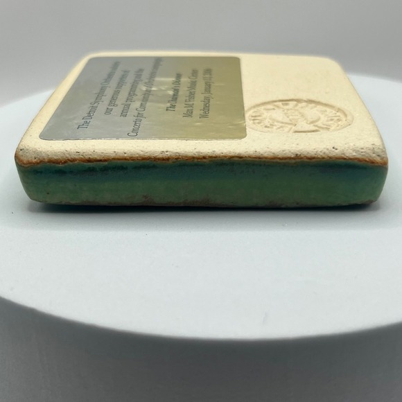 Pewabic Pottery Detroit Skyline Green Tile DSO 06 Chairmans Dinner Commemorative - Picture 5 of 8